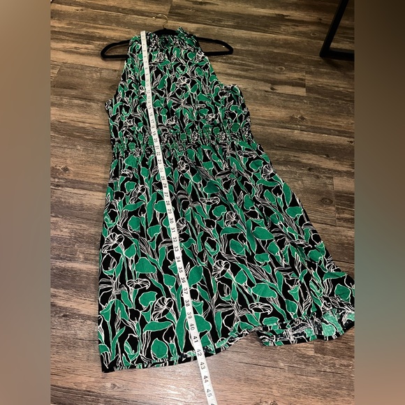 A New Day Black and Green Floral Sleeveless Halter Neck Dress Size XXL - Picture 10 of 13